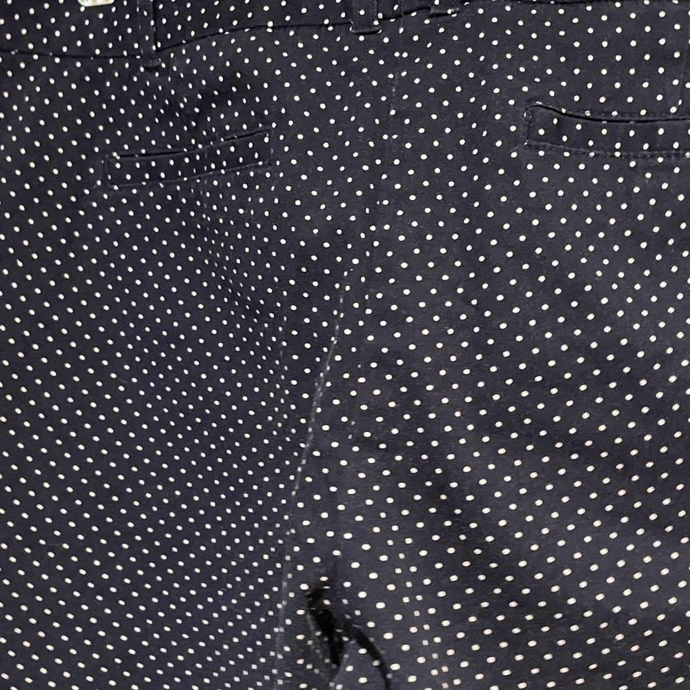 High Waist Navy Blue Poka Dot Women's Shorts Size: 12 - Picture 4 of 7